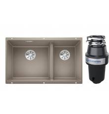 Комплект Мойка Blanco Subline 430/270-U серый беж + Измельчитель KUCHENSTERN Muhle