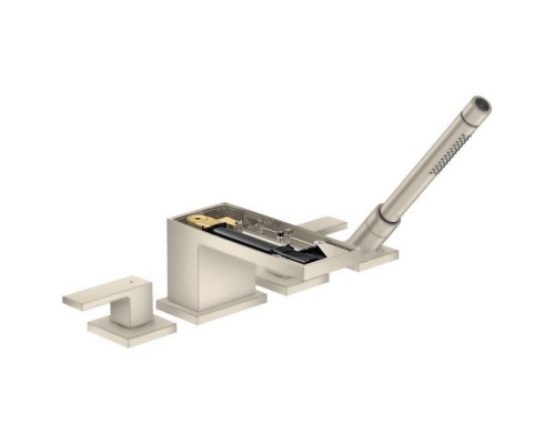 Axor MyEdition Смеситель на борт ванны., на 4 отв., с ручным душем, без панели, цвет: шлифованный никель. 47432820 Axor MyEdition Смеситель на борт ванны., на 4 отв., с ручным душем, без панели, цвет: шлифованный никель. 47432820