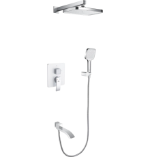 Душевой комплект Rose R1535F С ВНУТРЕННЕЙ ЧАСТЬЮ, белый, хром