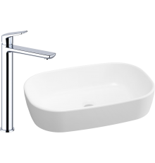 Комплект Раковина Lavinia Boho Bathroom Sink 33311002 + Смеситель Wellsee ICON! for life 182306000 хром