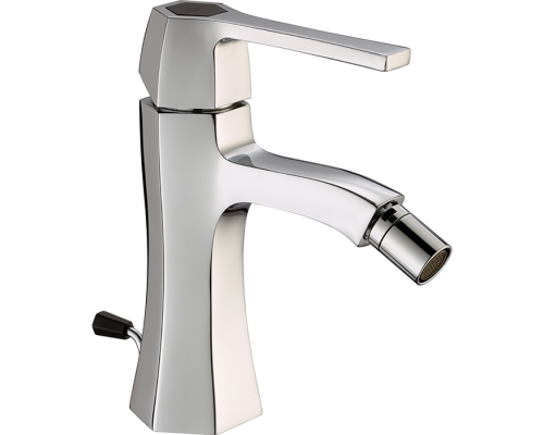 CISAL Cherie Смеситель однорычажный для биде на 1 отверстие с донным клапаном, цвет: хром/черный матовый. CH0005546T