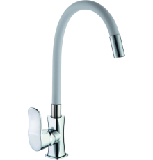 Смеситель для кухни D-lin D155318-2 с гибким изливом, хром, серый