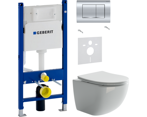 Комплект Унитаз подвесной Ceramicanova Forma CN3009 безободковый + Шумоизоляция Geberit 156.050.00.1 + Инсталляция Duofix Delta 458.163.21.1 с кнопкой смыва, хром Комплект Унитаз подвесной Ceramicanova Forma CN3009 безободковый + Шумоизоляция Geberit 156.050.00.1 + Инсталляция Duofix Delta 458.163.21.1 с кнопкой смыва, хром