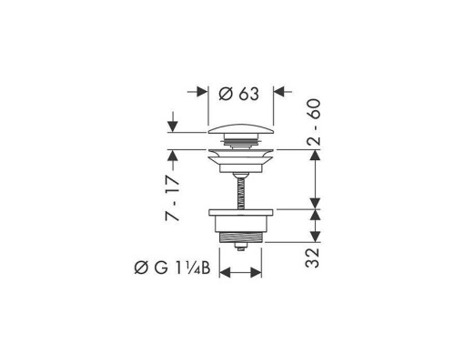Hansgrohe Донный клапан для раковин и биде, нажимной, цвет: черный матовый. 50100670 Hansgrohe Донный клапан для раковин и биде, нажимной, цвет: черный матовый. 50100670