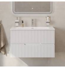 Тумба с раковиной Cezares Duet 80 bianco lucido, раковина Cezares CZR-8073-80