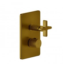 Gessi Inciso Смеситель для душа, встраиваемый, термостатический, на 2 потребителя, цвет: gold brushed CCP. 58234#087