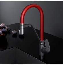F8007828 Смеситель для кухни с каналом для питьевой воды и гибким красным изливом