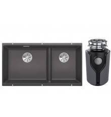 Комплект Мойка Blanco Subline 480/320-U темная скала + Измельчитель KUCHENSTERN Muhle
