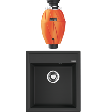 Комплект Мойка кухонная Omoikiri Daisen 46-BL черная + Измельчитель Nagare 1000