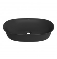 Накладная раковина для ванной комнаты Wellsee Brillant iCon 326004000: овальная раковина, ширина умывальника 60 см, цвет матовый черный