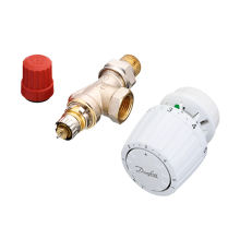 Комплект Danfoss из горизонтального углового клапана RTR-N DN 15 и термостата RTR 7090. 013G2160