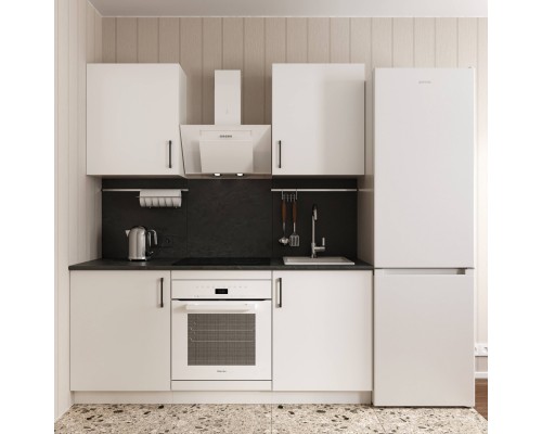 Кухонный гарнитур Domaci Болонья 180 см, фасад белый, ручка черная, столешница луна KUH-767461