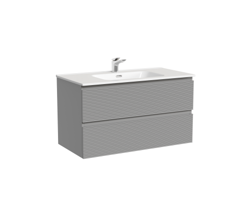 Тумба с раковиной Sancos Folk 90, ergraut soft, раковина CN7002