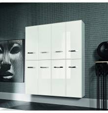 VITAGE milldue edition Hilton Шкаф-пенал 144х32.6х170см, 4 двери, 4 полки, ручки сталь, напольный, цвет: белый. 3536.41.98,  3292.41.SX,  3292.41.DX