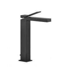 Gessi Rettangolo K Смеситель для раковины на 1 отверстие, с донным клапаном, излив 128мм, цвет: black XL. 53005#299
