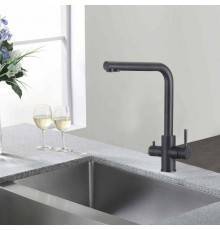 Смеситель для кухни с подключением фильтра WesnaArt EKO05-151Black, черный