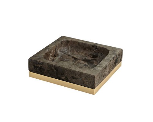 3SC Palace Marmo Мыльница настольная, цвет: мрамор Emperador dark/золото 24к. . PA01AEMGD 3SC Palace Marmo Мыльница настольная, цвет: мрамор Emperador dark/золото 24к. . PA01AEMGD