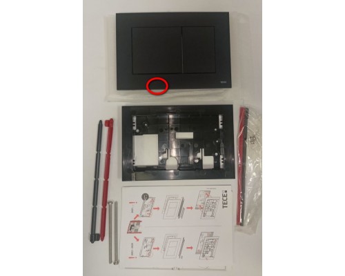 SaleTece9240407 Панель смыва, 2 объёма, 220х150х5 мм, пластик, черный матовый Sale9240407_J216