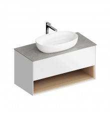 Kerama Marazzi PLAZA Modern Тумба подвесная 100x48см, 1 ящик, цвет: белый. PLB.M.100.1\WHT.V