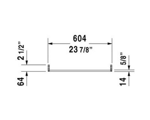 Duravit D-Code Полотенцедержатель, труба с квадратным сечением, 60.4x1.4см, хром. 0030321000