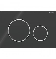 Geberit Sigma20 Клавиша для двойного смыва, круглая, цвет: черный/хром. 115.882.KM.1