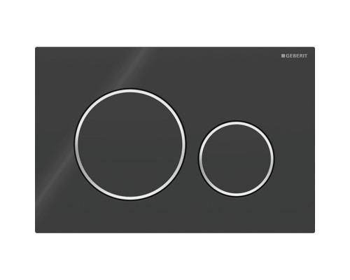 Geberit Sigma20 Клавиша для двойного смыва, круглая, цвет: черный/хром. 115.882.KM.1