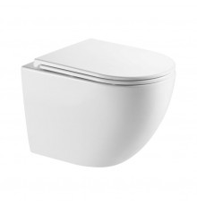 AQM2002L Унитаз подвесной с сиденьем SoftClose, смыв QUIET, скрытый крепеж. 520x365x360 AQM2002L