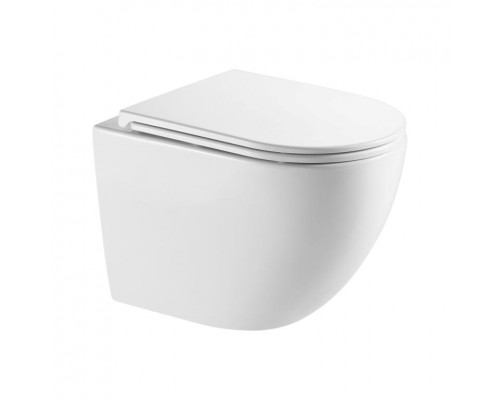 AQM2002L Унитаз подвесной с сиденьем SoftClose, смыв QUIET, скрытый крепеж. 520x365x360 AQM2002L