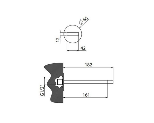 Carimali MySpring Излив для раковины/ванны 16.1см., настенный, цвет: хром