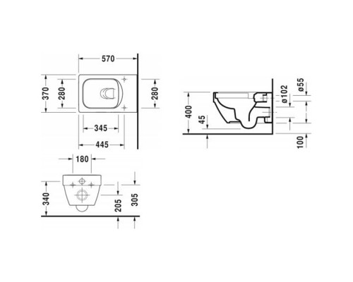 Duravit Vero Air Унитаз подвесной безободковый, цвет: белый. 2525090000