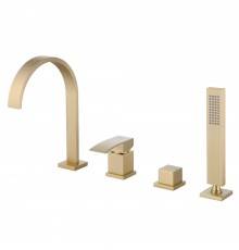 Смеситель на борт ванны Abber Wasserfall AF8613G, матовое золото