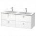 Duravit  Brioso Тумба подвесная 129x47.9х55.3см, с раковиной, с 4 выдвижными ящиками, цвет: белый матовый. 2336130000,  BR410601018
