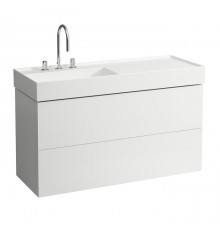 Laufen Kartell Тумба с раковиной, 118х45х60см., с 2 выдвиж. ящиками, с сифоном, с полочкой справа, цвет: белый матовый. 8.1333.2.000.108.1,  4.0764.8.033.640.1