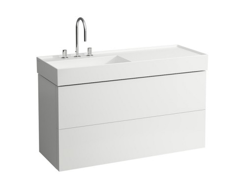 Laufen Kartell Тумба с раковиной, 118х45х60см., с 2 выдвиж. ящиками, с сифоном, с полочкой справа, цвет: белый матовый. 8.1333.2.000.108.1, 4.0764.8.033.640.1 Laufen Kartell Тумба с раковиной, 118х45х60см., с 2 выдвиж. ящиками, с сифоном, с полочкой справа, цвет: белый матовый. 8.1333.2.000.108.1, 4.0764.8.033.640.1