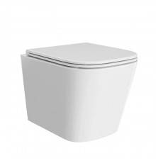 Kerama Marazzi Cubo Унитаз подвесной, безободковый, с крепежом и сиденьем, цвет: белый глянцевый. CU.wc.02