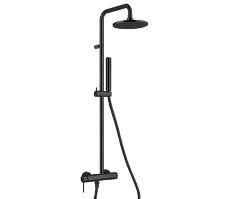 Fantini Nostromo Душевая стойка, с верхнем душем 20см., с ручным душем и смесителем, цвет: черный матовый. 86 13 8130