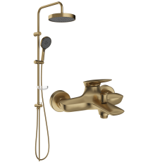 Душевая стойка STWORKI Молде S23180GM со смесителем Молде S23100GM, матовое золото