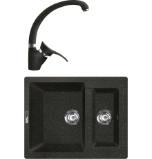 Комплект Мойка кухонная Lava D1.BAS basalt + Смеситель SG01 BAS basalt
