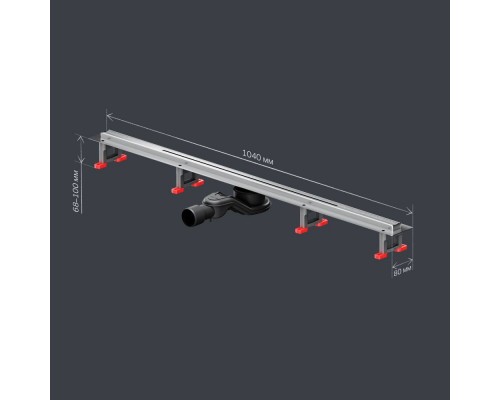 W01SC-S11-100-05SB Трап для душа линейный, универсальный затвор Slim line, 100 см
