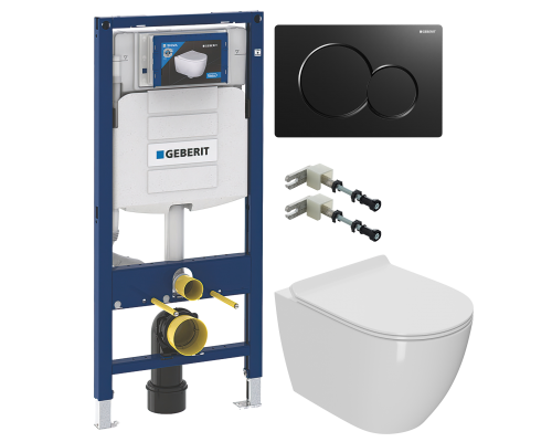 Комплект Унитаз подвесной Bauedge Bau Ceramics безободковый, с микролифтом, белый + Инсталляция Geberit Duofix UP 320 111.300.00.5 + Кнопка Sigma 01 115.770.DW.5 черная + Крепления 111.815.00.1 к стене Комплект Унитаз подвесной Bauedge Bau Ceramics безободковый, с микролифтом, белый + Инсталляция Geberit Duofix UP 320 111.300.00.5 + Кнопка Sigma 01 115.770.DW.5 черная + Крепления 111.815.00.1 к стене