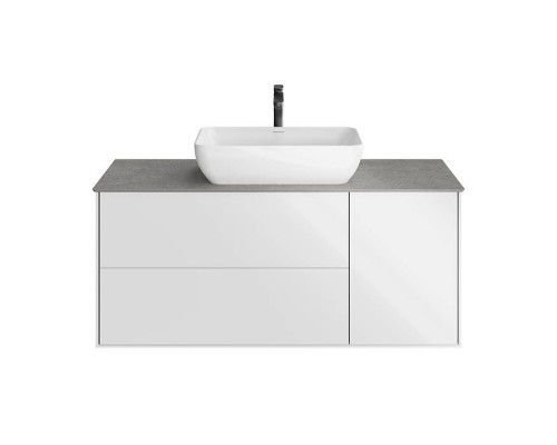 Kerama Marazzi PLAZA Modern Тумба подвесная 120x48см, 3 ящика, цвет: белый / дуб виченце. PLB.M.120.3\WHT.V