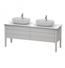 Duravit Luv База напольная 178.8x57х74.3см., с 2 выдв. ящиками, каменной столешницей и раковинами, цвет: скандинавско белый шелковисто-матовый. LU9567B3939,  0379602300,  LU9467B1717