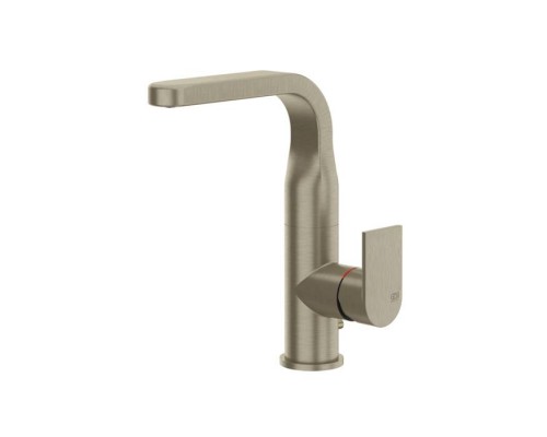 Gessi Emporio Via manzoni Смеситель для раковины, на 1 отв, с донным клапаном, цвет: Finox Brushed Nickel. 47123#149