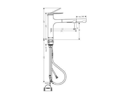 Hansgrohe Zesis M33 Смеситель для кухни, 1 отв., с вытяжным душем, sBox lite, цвет: хром. 74804000 Hansgrohe Zesis M33 Смеситель для кухни, 1 отв., с вытяжным душем, sBox lite, цвет: хром. 74804000