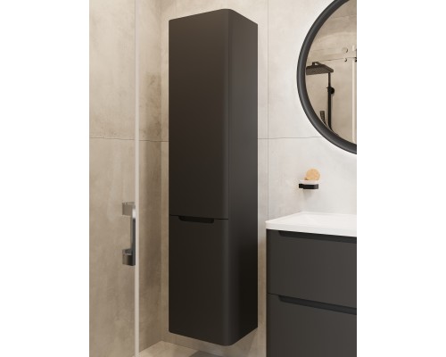 Шкаф-пенал для ванной STWORKI Монтре 38, антрацит