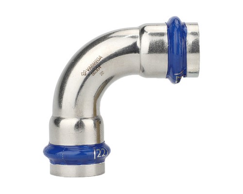 Угольник 90° двухраструбный Varmega Inox Press 22×22 мм. VM710002222