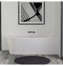 Knief Wall Corner Left Ванна акриловая в правый угол 180x80x60см, щелевой перелив SLOT (черный матовый), цвет: белый. 0100-277-L(06SBM)