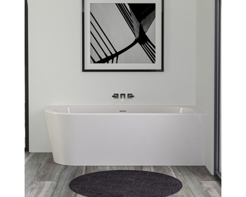 Knief Wall Corner Left Ванна акриловая в правый угол 180x80x60см, щелевой перелив SLOT (черный матовый), цвет: белый. 0100-277-L(06SBM)