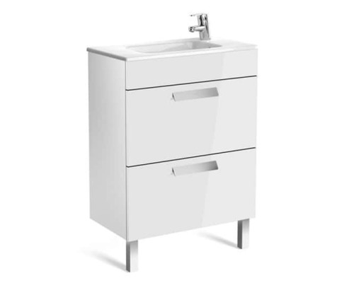 Roca Z.RU93.0.270.8 Debba Тумба под умывальник напольная, 2 ящика, 585х707х356 мм, Белый ZRU9302708