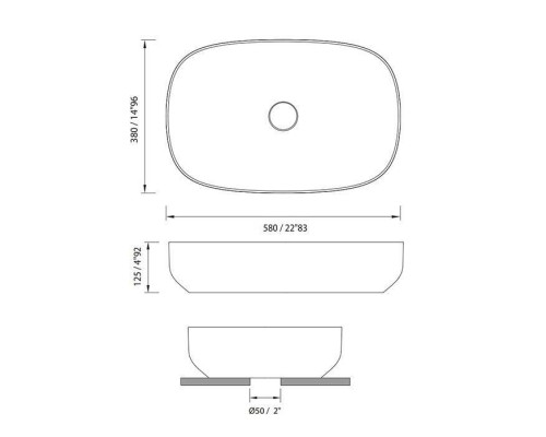 MOMA Sweet Раковина 58х38см., накладная, с донным клапаном, цвет: белый матовый. SB04.MWS